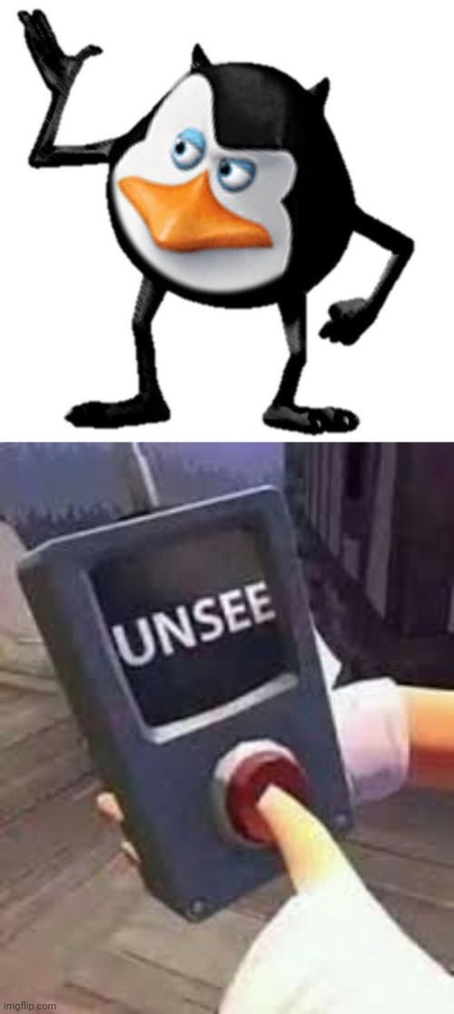 Cursed penguin | image tagged in unsee button,penguins,penguin,cursed image,memes,cursed | made w/ Imgflip meme maker