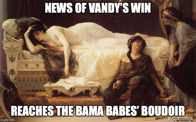 Hangover  | NEWS OF VANDY’S WIN; REACHES THE BAMA BABES’ BOUDOIR | image tagged in hangover,bama football,vandy football | made w/ Imgflip meme maker