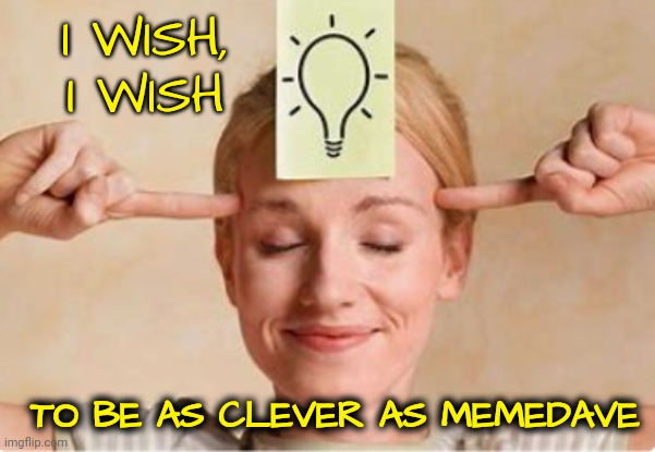 I WISH, I WISH TO BE AS CLEVER AS MEMEDAVE | made w/ Imgflip meme maker