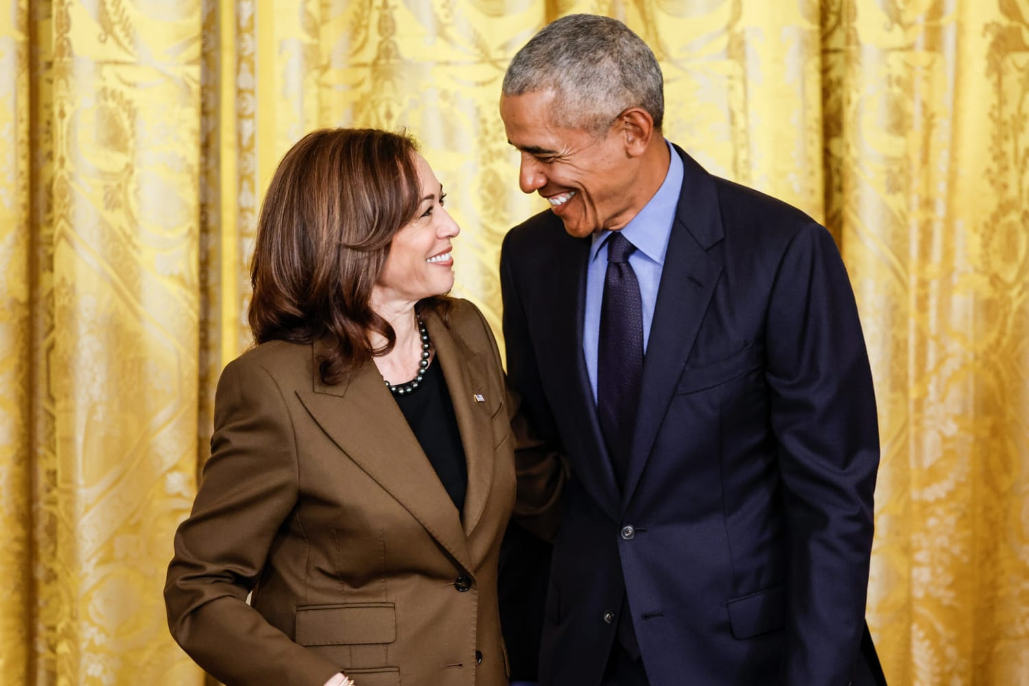 Kamala & Obama Share a Private Laugh Blank Meme Template