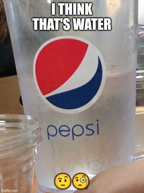 I THINK THAT'S WATER; 🤨🧐 | image tagged in pepsi | made w/ Imgflip meme maker