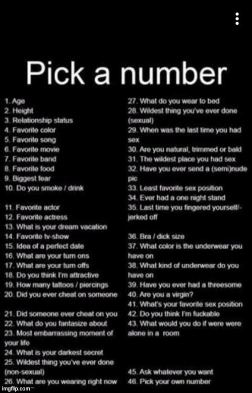 Pick A Number | image tagged in pick a number | made w/ Imgflip meme maker