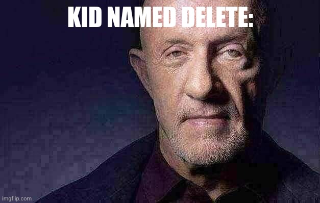 Kid Named | KID NAMED DELETE: | image tagged in kid named | made w/ Imgflip meme maker