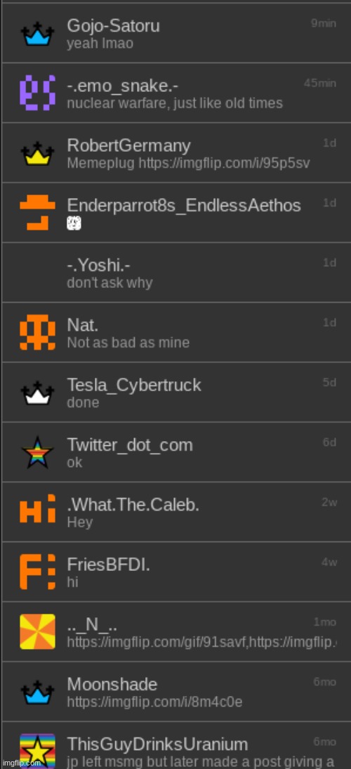 my memechats | made w/ Imgflip meme maker