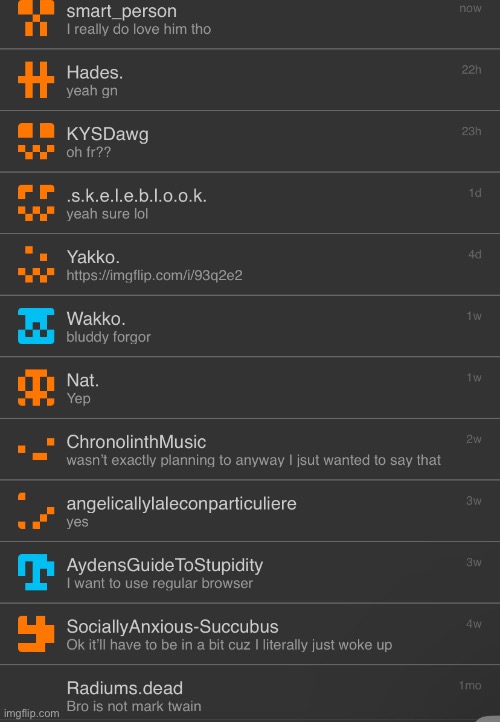 (repost idfc screw you guys [affectionate]) my memechat collection is growing | made w/ Imgflip meme maker