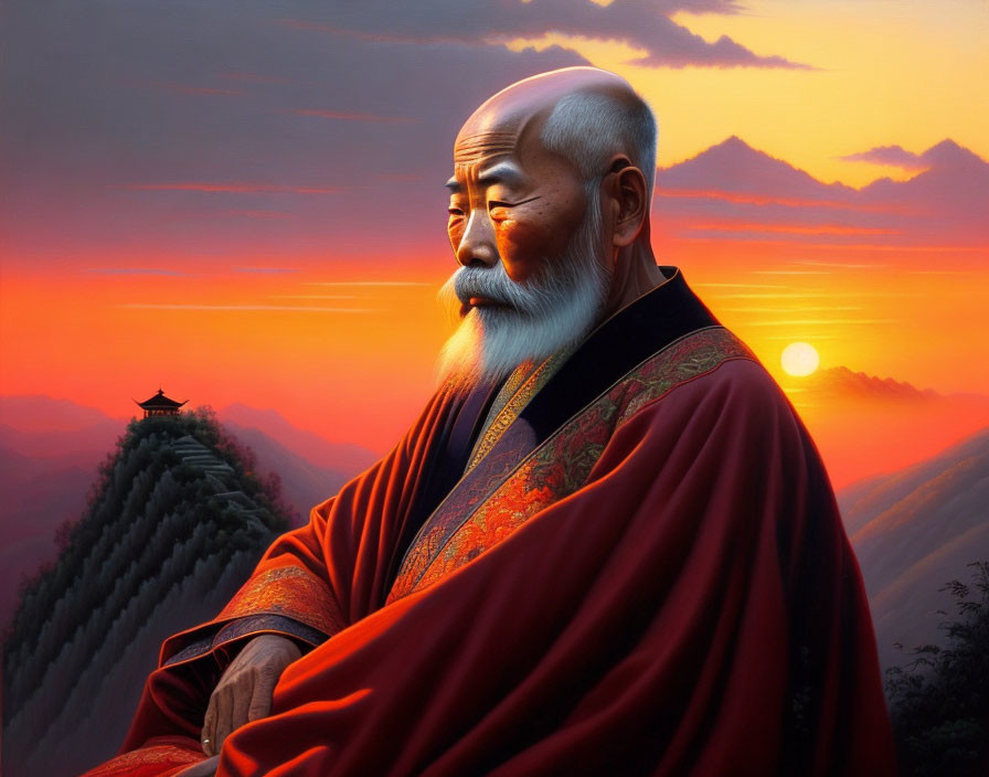 High Quality Wise man sunset Blank Meme Template