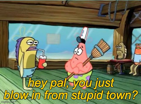 yeah i did | hey pal, you just blow in from stupid town? | image tagged in hey pal | made w/ Imgflip meme maker