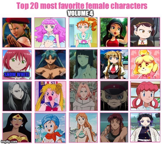 top 20 favorite female characters volume 4 | SNOW WHITE | image tagged in top 20 favorite female characters volume 4,anime,videogames,capcom,comics/cartoons,favorites | made w/ Imgflip meme maker