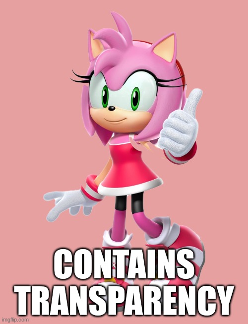 Amy Rose | CONTAINS TRANSPARENCY | image tagged in amy rose | made w/ Imgflip meme maker