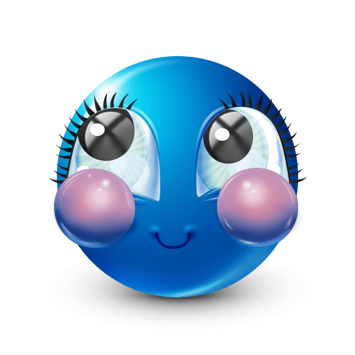 Blushing Blue Emoji Meme Template