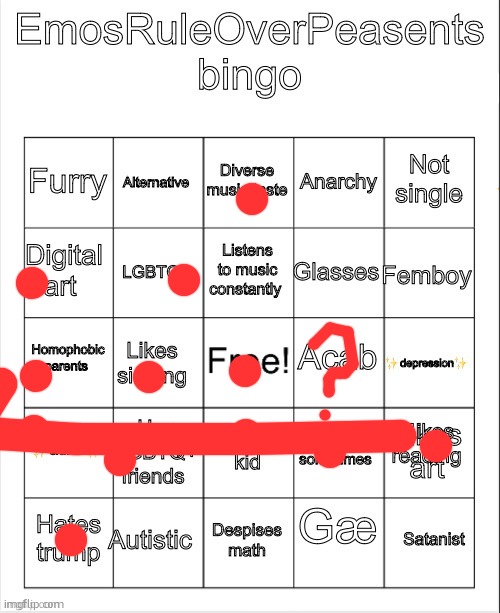 Whats ACAB again? | image tagged in emosruleoverpeasents bingo 2 | made w/ Imgflip meme maker