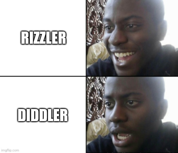 Wrong turn | RIZZLER; DIDDLER | image tagged in happy / shock,memes,shock | made w/ Imgflip meme maker