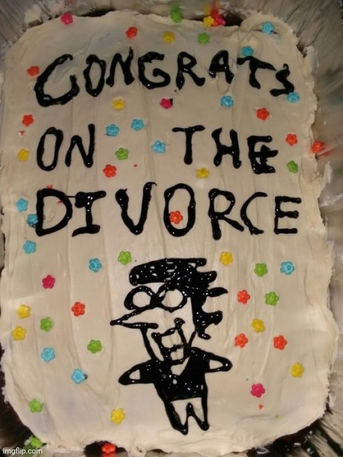 Congrats on the Divorce | image tagged in congrats on the divorce | made w/ Imgflip meme maker