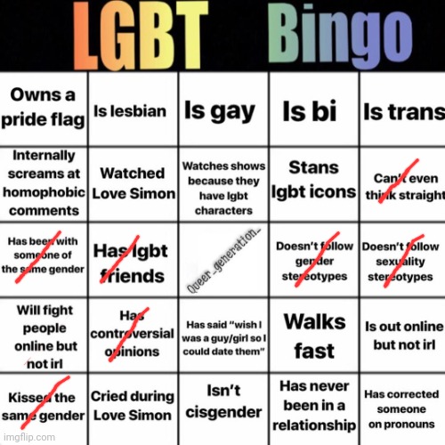 LGBTQ bingo | image tagged in lgbtq bingo | made w/ Imgflip meme maker