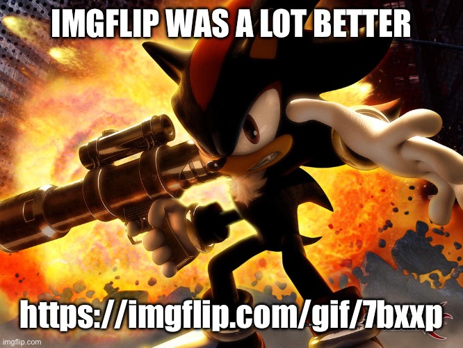 Texan sonic | IMGFLIP WAS A LOT BETTER; https://imgflip.com/gif/7bxxp | image tagged in texan sonic | made w/ Imgflip meme maker