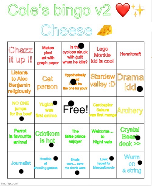 Got one more bingo then I honestly expected I’d get | image tagged in cole s bingo numero dos | made w/ Imgflip meme maker