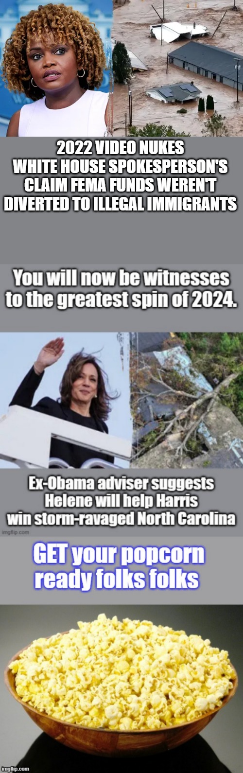 SO FUNNY the Curly head CLOWN is so pooooothetic.. | 2022 VIDEO NUKES WHITE HOUSE SPOKESPERSON'S CLAIM FEMA FUNDS WEREN'T DIVERTED TO ILLEGAL IMMIGRANTS | made w/ Imgflip meme maker