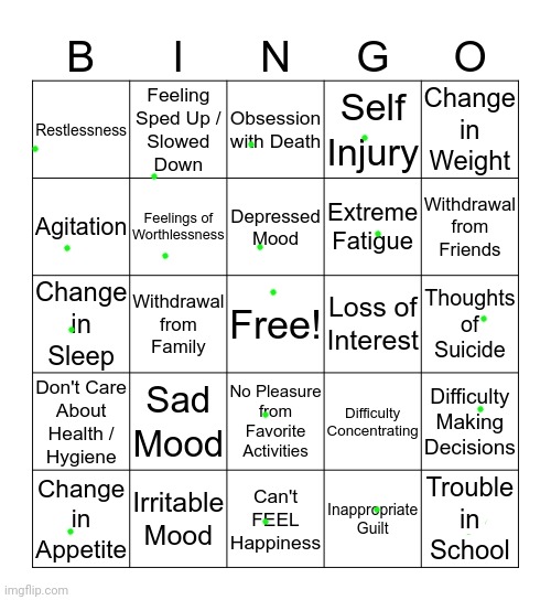 depression bingo 1 | image tagged in depression bingo 1 | made w/ Imgflip meme maker