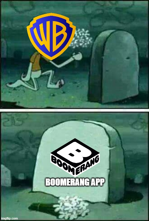 the boomerang app is dead | BOOMERANG APP | image tagged in funeral,boomerang,warner bros discovery | made w/ Imgflip meme maker