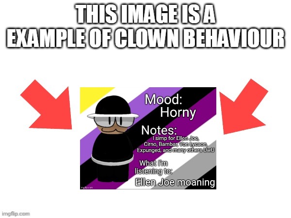 This image is a example of clown behaviour | image tagged in this image is a example of clown behaviour | made w/ Imgflip meme maker