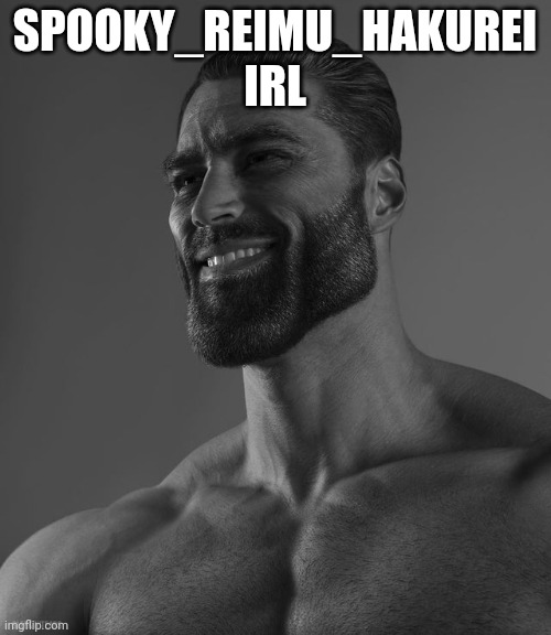 Giga Chad | SPOOKY_REIMU_HAKUREI IRL | image tagged in giga chad | made w/ Imgflip meme maker