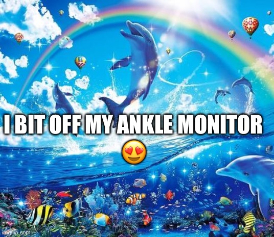 I bit it off | 😍; I BIT OFF MY ANKLE MONITOR | image tagged in symphony meme | made w/ Imgflip meme maker