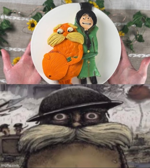 Pregnant Lorax cake | image tagged in ptsd lorax,pregnant lorax,cake,cursed image,memes,lorax | made w/ Imgflip meme maker