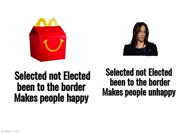 Blank White Template | Selected not Elected


been to the border 


Makes people happy Selected not Elected 


been to the border


Makes people unhappy | image tagged in blank white template | made w/ Imgflip meme maker
