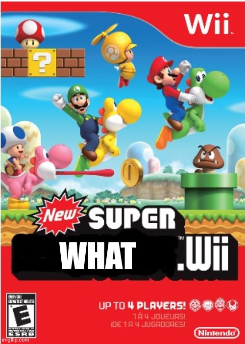 New Super ____. Wii | WHAT | image tagged in new super ____ wii | made w/ Imgflip meme maker
