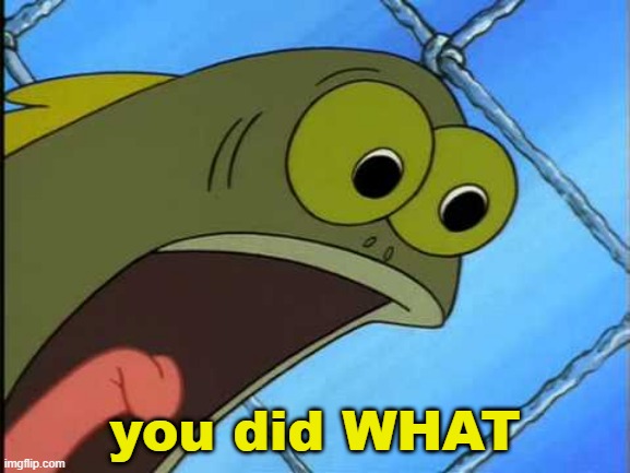 You did what to my drink spongebob | you did WHAT | image tagged in you did what to my drink spongebob | made w/ Imgflip meme maker