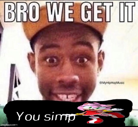 @EthanTheAmazingAmyFan | You simp | image tagged in bro we get it blank | made w/ Imgflip meme maker