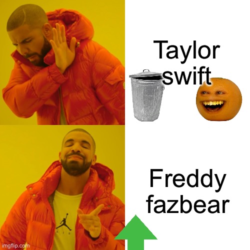 Drake Hotline Bling Meme | Taylor swift Freddy fazbear | image tagged in memes,drake hotline bling | made w/ Imgflip meme maker