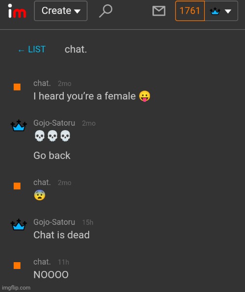 Chat is freaky but chat is dead | made w/ Imgflip meme maker