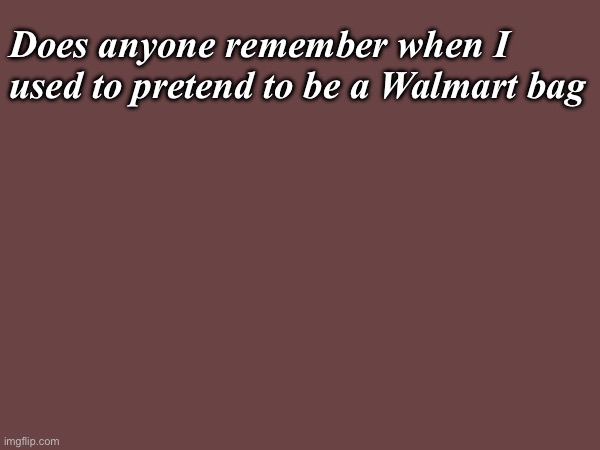 Those were the times | Does anyone remember when I used to pretend to be a Walmart bag | image tagged in 365,agahahaha | made w/ Imgflip meme maker