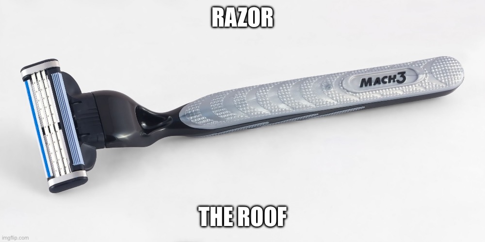 razor | RAZOR THE ROOF | image tagged in razor | made w/ Imgflip meme maker