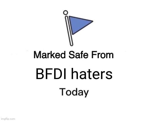 Marked Safe From Meme | BFDI haters | image tagged in memes,marked safe from | made w/ Imgflip meme maker