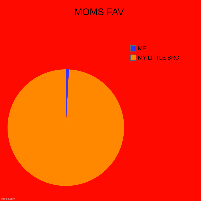 MOMS FAV | MY LITTLE BRO, ME | image tagged in charts,pie charts | made w/ Imgflip chart maker