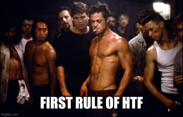 Fight Club Template  | FIRST RULE OF HTF | image tagged in fight club template | made w/ Imgflip meme maker