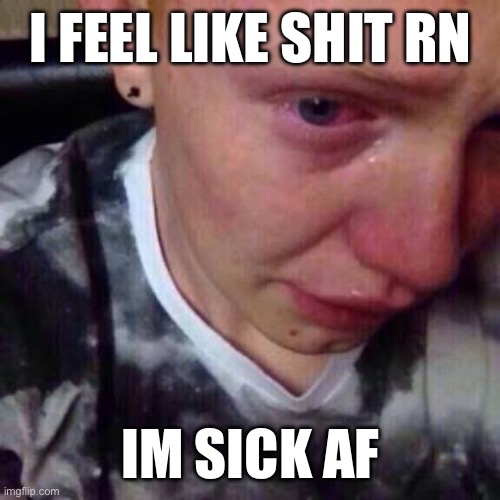 SEND HELP | I FEEL LIKE SHIT RN; IM SICK AF | image tagged in feel like pure shit | made w/ Imgflip meme maker