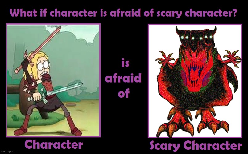 What if Sasha is afraid of Mutant Godzilla Barney? | image tagged in what if character is afraid of scary character,amphibia,barney the dinosaur | made w/ Imgflip meme maker