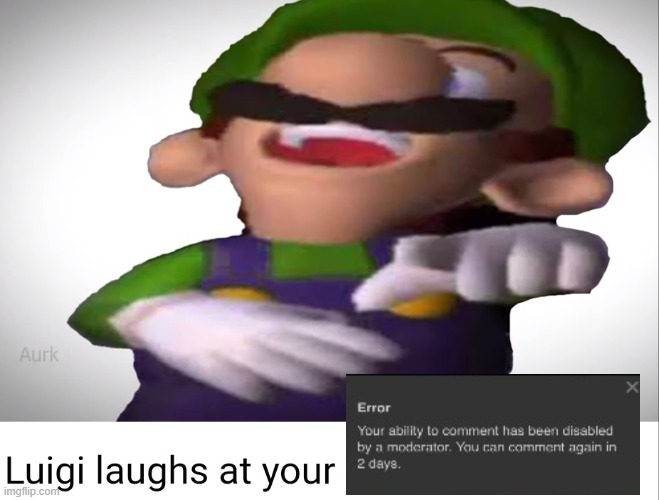 image tagged in luigi laughs at your suffering | made w/ Imgflip meme maker