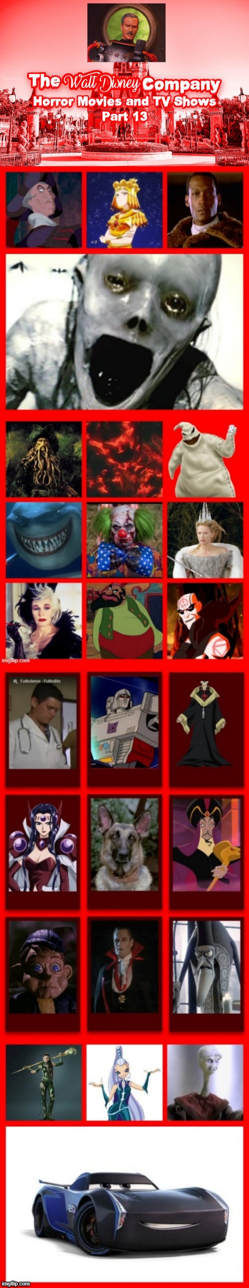 The Walt Disney Company Horror Movies and TV Shows Villains 13 Blank Meme Template