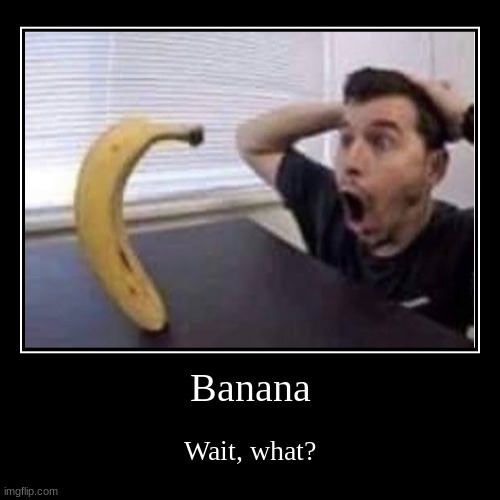 How? | Banana | Wait, what? | image tagged in funny,demotivationals,how,banana | made w/ Imgflip demotivational maker