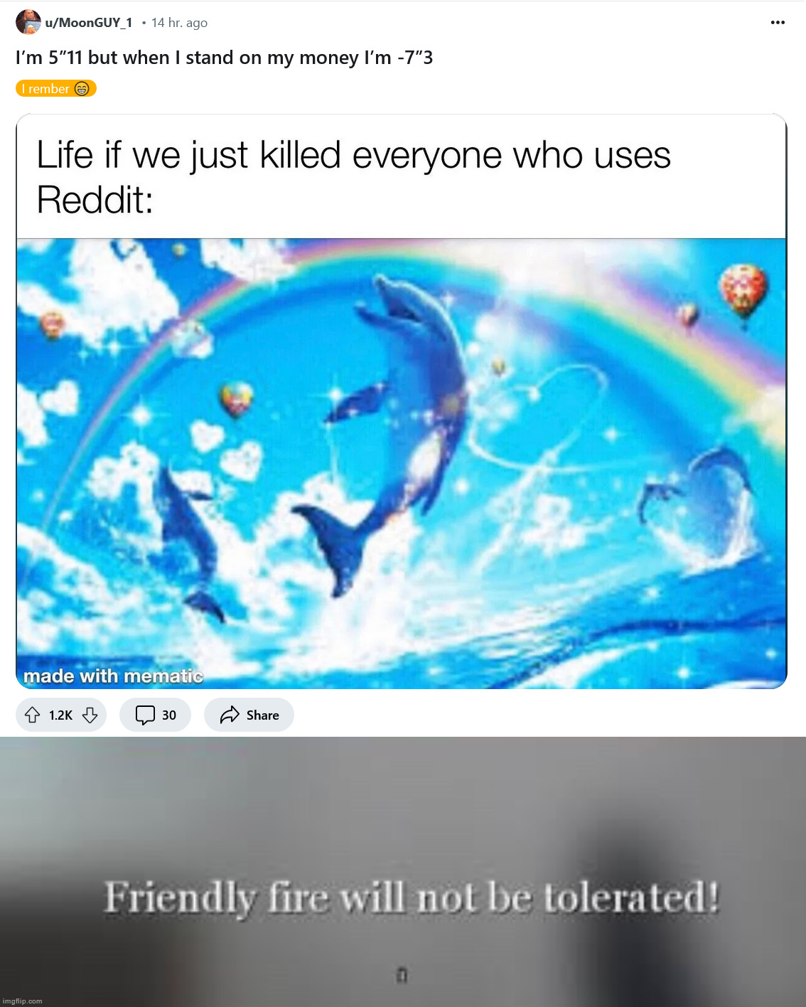image tagged in friendly fire will not be tolerated | made w/ Imgflip meme maker