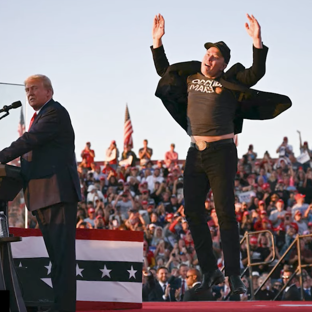 Trump Musk Jumping Blank Meme Template