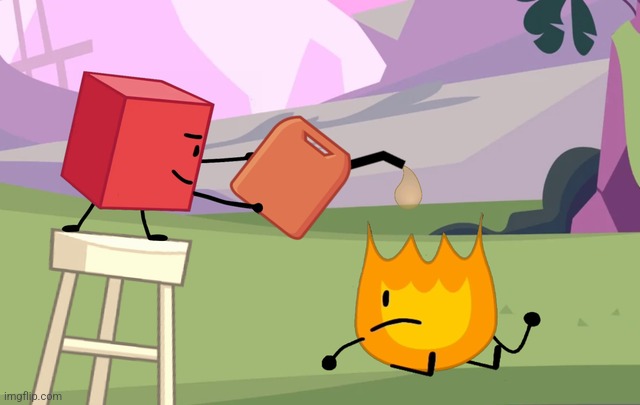 Blocky pouring gasoline on firey | image tagged in blocky pouring gasoline on firey | made w/ Imgflip meme maker