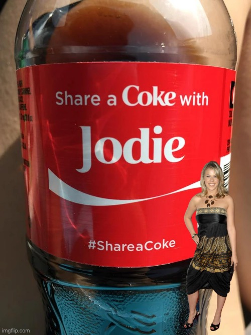 J. Sweetin's R. T. H. N. On A Coke Bottle | image tagged in pretty girl,gorgeous,full house,girl,coca cola,warner bros | made w/ Imgflip meme maker