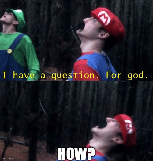 I have a question. For god...WHY? | HOW? | image tagged in i have a question for god why | made w/ Imgflip meme maker