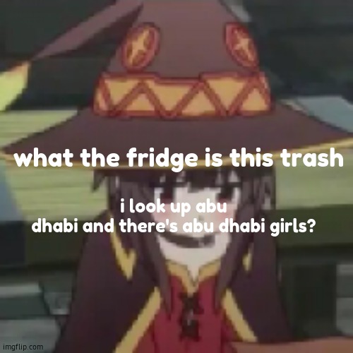 imgflip delete this | what the fridge is this trash; i look up abu dhabi and there's abu dhabi girls? | image tagged in imgflip | made w/ Imgflip meme maker