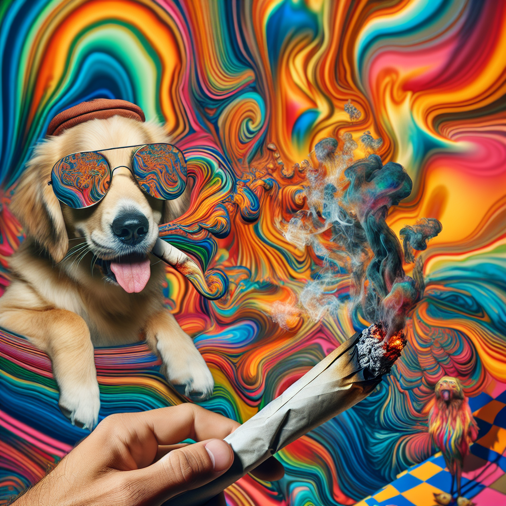 dog smoking a joint Blank Meme Template